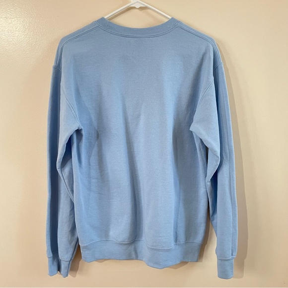 Purple Noona BTS Namjooning Embroidered Sweatshirt in Light Blue (Size: S) - Picture 2 of 3
